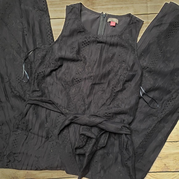 VINCE CAMUTO navy blue lace sleeveless jumpsuit 6 - Picture 5 of 11
